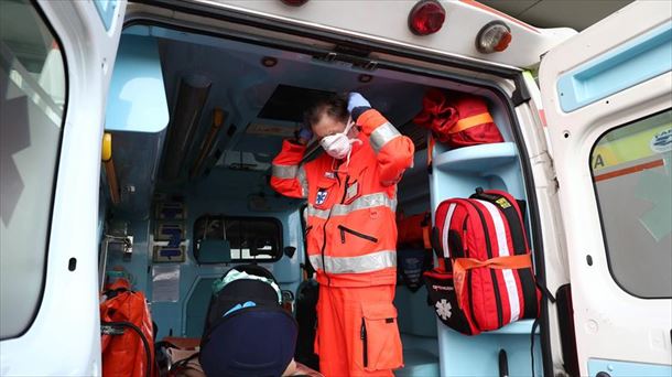 Una ambulancia de Brescia (Italia), en este fin de semana. Foto: EFE.