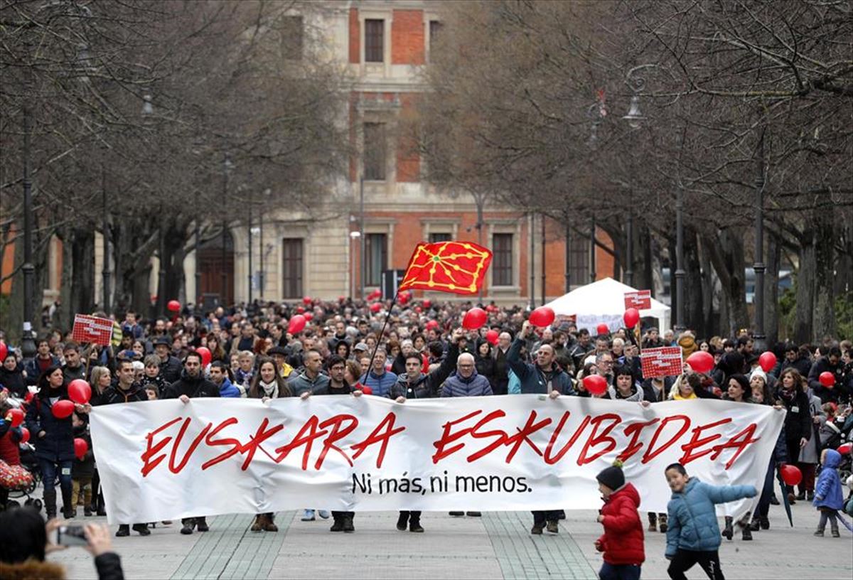 Manifestación a favor del euskera en Pamplona. Imagen de archivo. Foto: EFE
