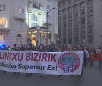 Una manifestación en Bilbao exige parar las obras de la Supersur y conservar Bolintxu