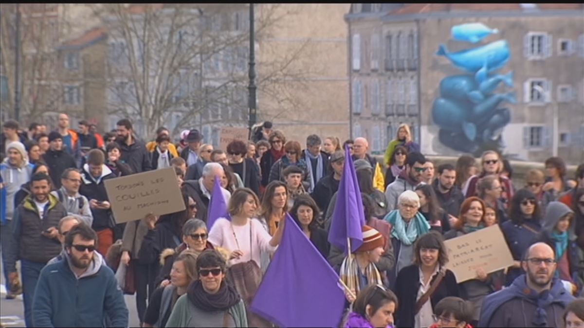 Imagen de la manifestación del 8M en Baiona