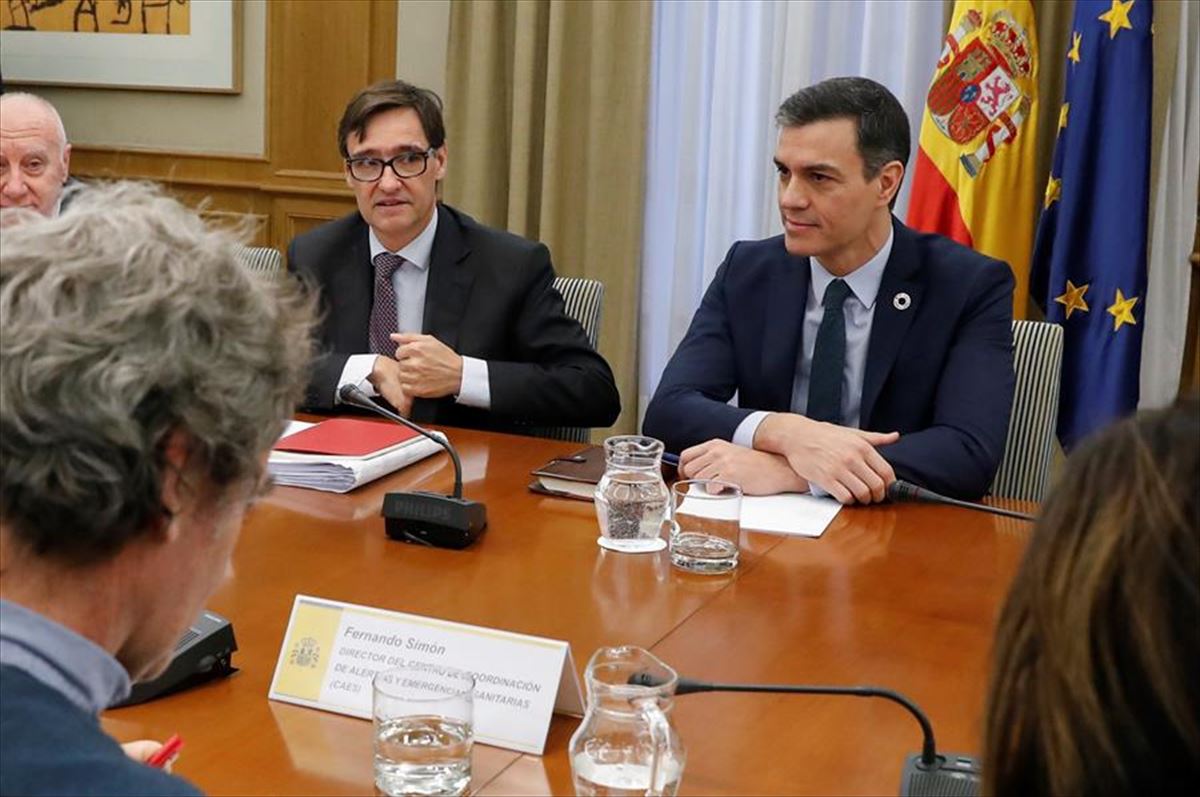 Pedro Sánchez en una reunión del Gobierno español.
