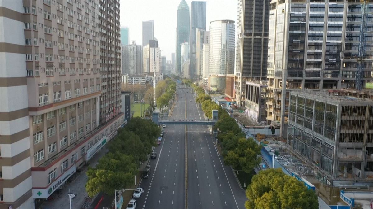 Calles vacías en Wuhan