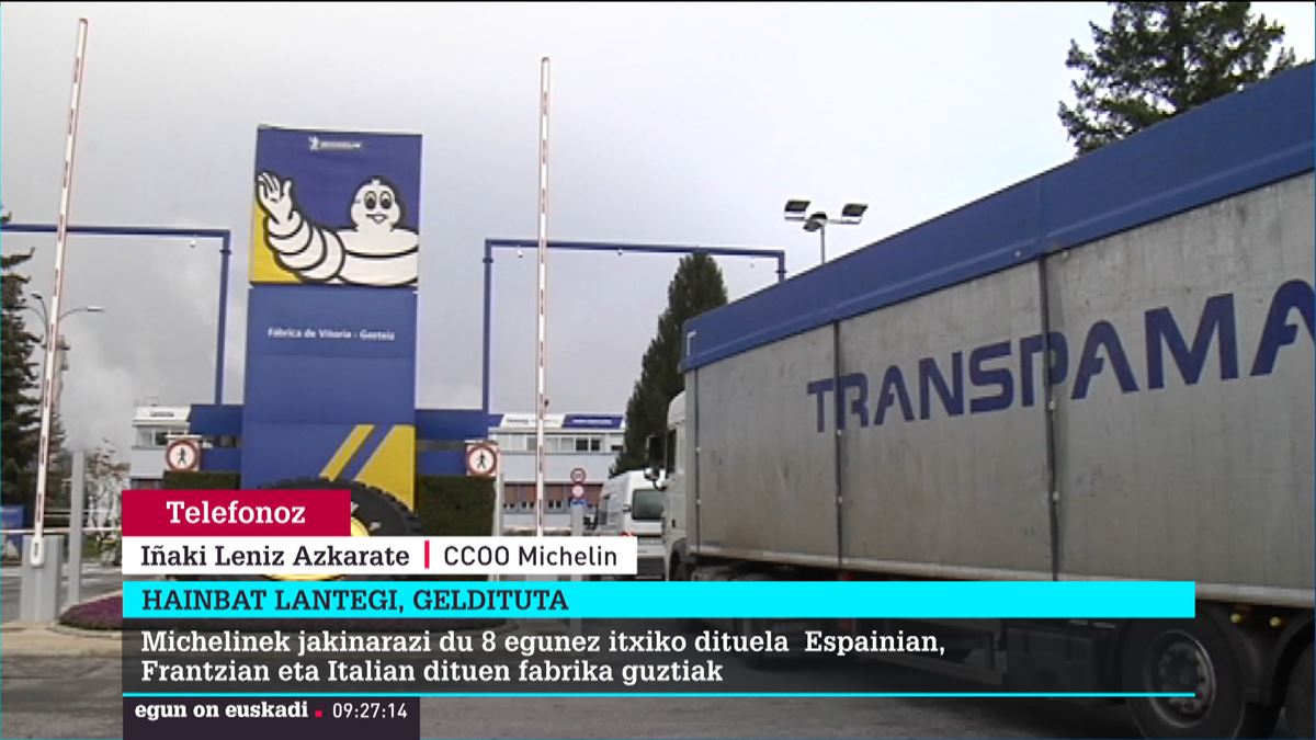 La multinacional francesa de Michelín anuncia un Erte que afectará a su planta en Gasteiz