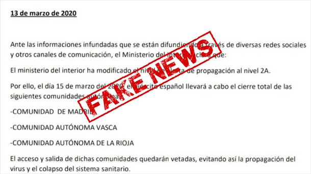 Comunidado falso del Ministerio del Interior