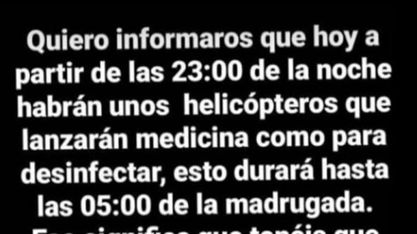 Imagen viralizada sobre la fumigación de ciudades.