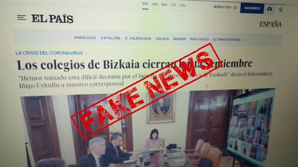 Imagen de la supuesta noticia de 'El País'