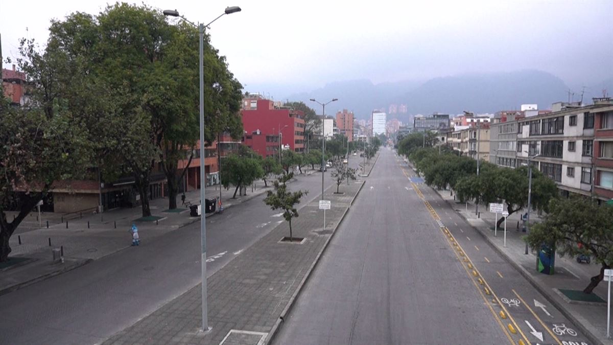 Las calles de Bogotá, vacías.