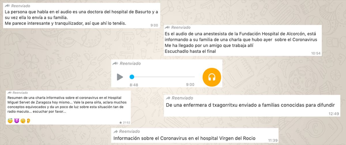 Audio birala partekatu zuen elkarrizketa baten irudia. Argazkia: Maldita.es