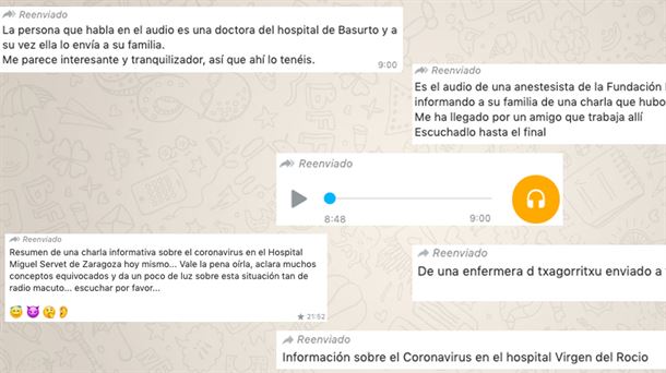 Pantallazo de WhatsApp del audio viral. Foto: Maldita.es