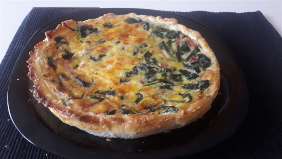 Quiché de espinacas y queso