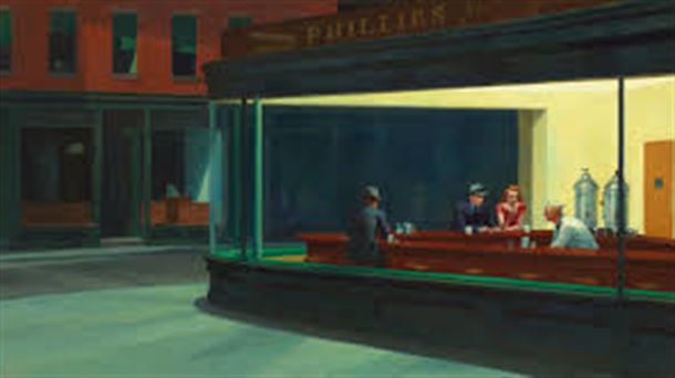 Nighthawks by Edward Hopper (archivo wikipedia)