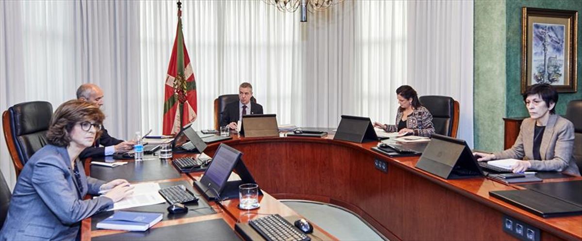 Reunión del Gobierno Vasco, con el lehendakari Iñigo Urkullu en el centro. Foto: Efe