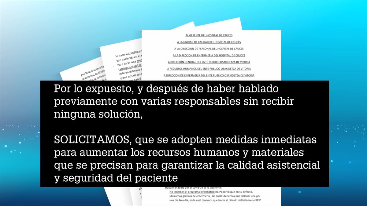 Carta del personal de enfermería de Cruces / EiTB