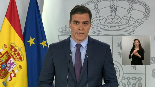 Pedro Sanchez gaur, presidente autonomikoekin egindako bilera telematikoaren ostean.