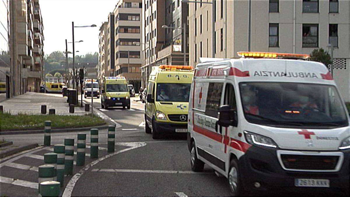 Ambulancias, por las calles de la capital guipuzcoana.