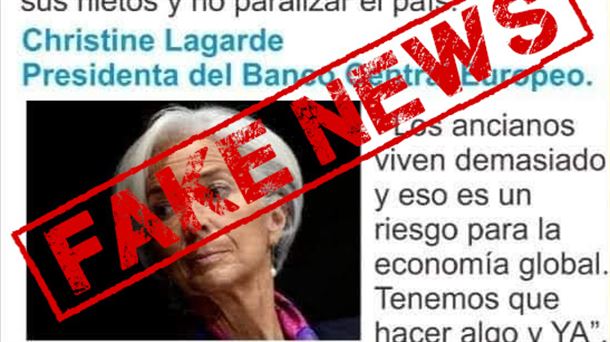 Christine Lagarde da irudiko esaldi bat egozten zaion agintarietako bat.