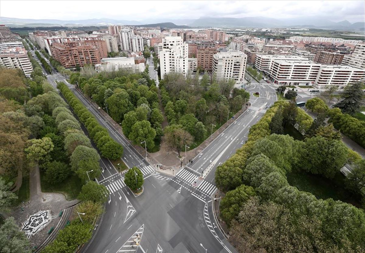 Calles vacías en Pamplona 