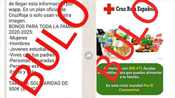 Imágenes del contenido fraudulento extendido por las redes sociales.