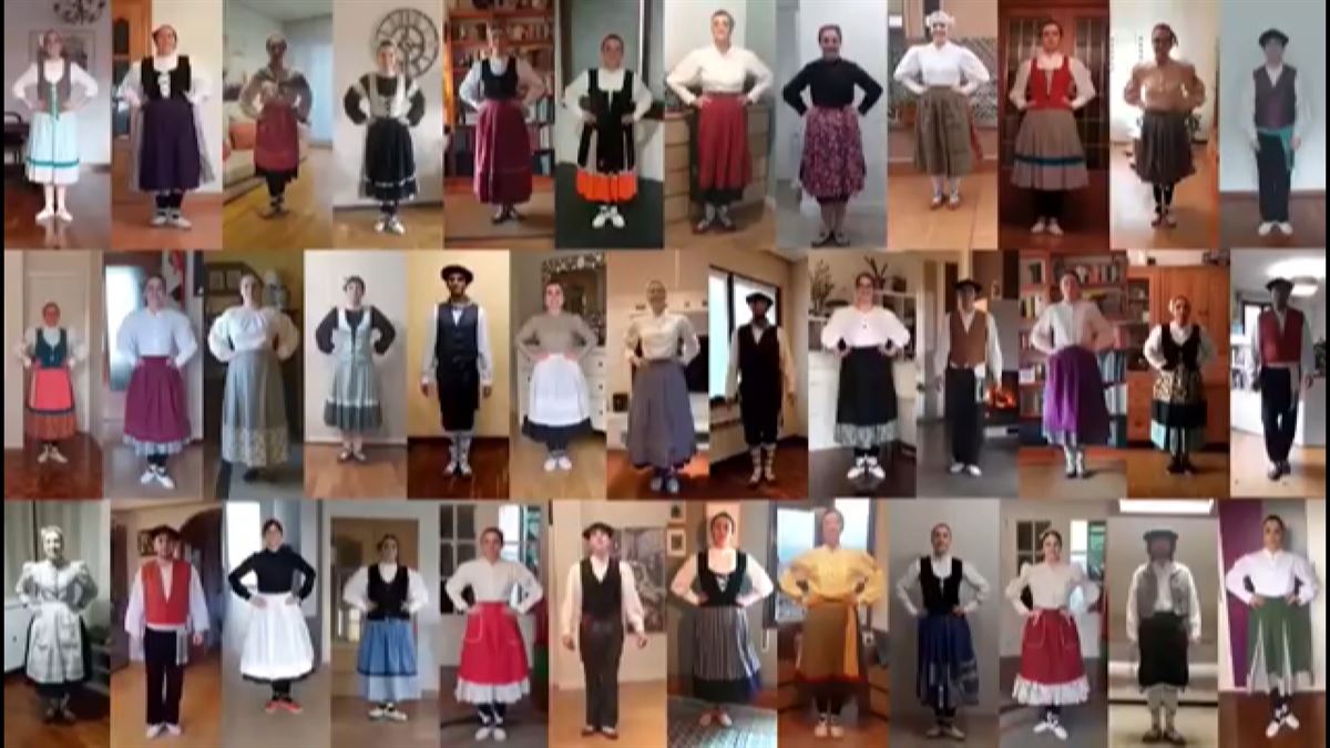 Indarra Kultur Elkartea baila el Zortziko de San Prudencio desde casa
