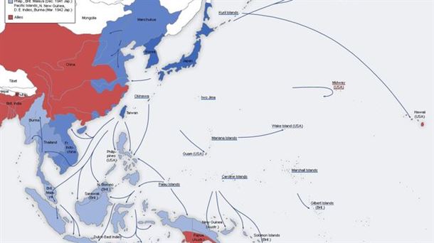 Líneas de comunicación aliadas en el sudeste asiático, 1942-43. 