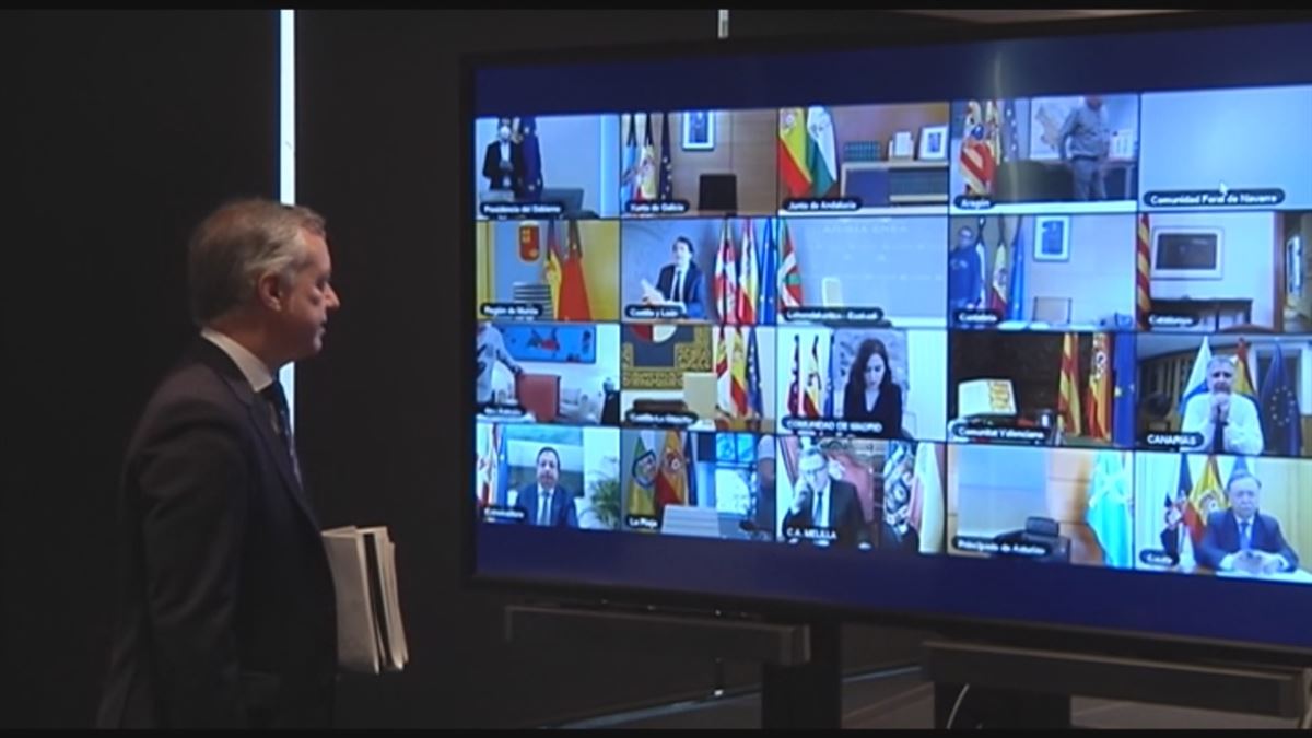 Iñigo Urkullu, en la videoconferencia con Pedro Sánchez y el resto de presidentes autonómicos