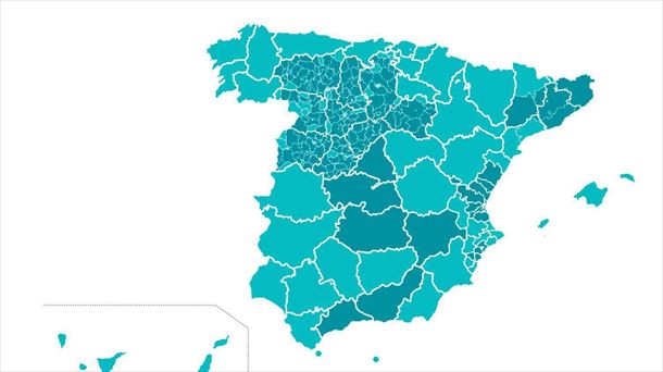 Mapa de las provincias que pasan a la Fase 1