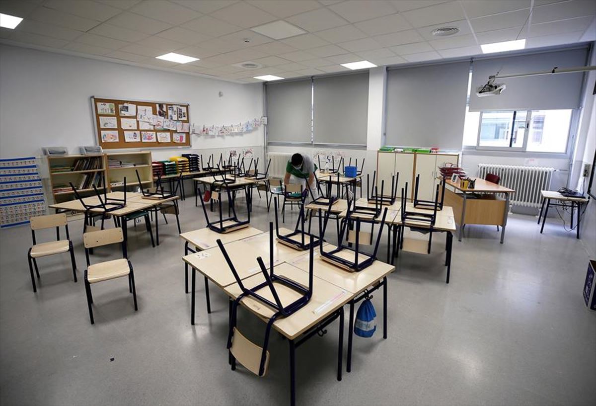 Una aula vacía. Foto: EFE.