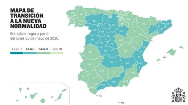 Mapa de la situación por comunidades autónomas