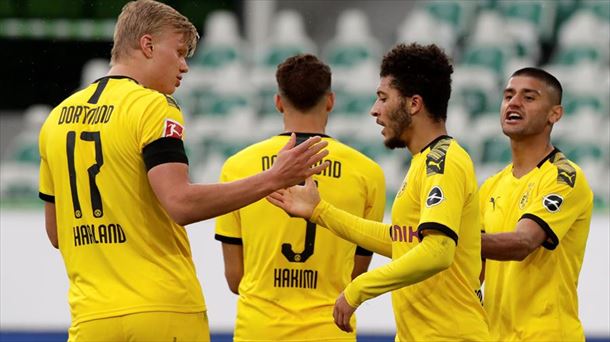 Haaland y Sancho, jugadores del Borussia Dormund 