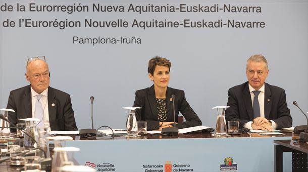 Los presidentes de la Eurorregión Nueva Aquitania-Euskadi-Navarra.