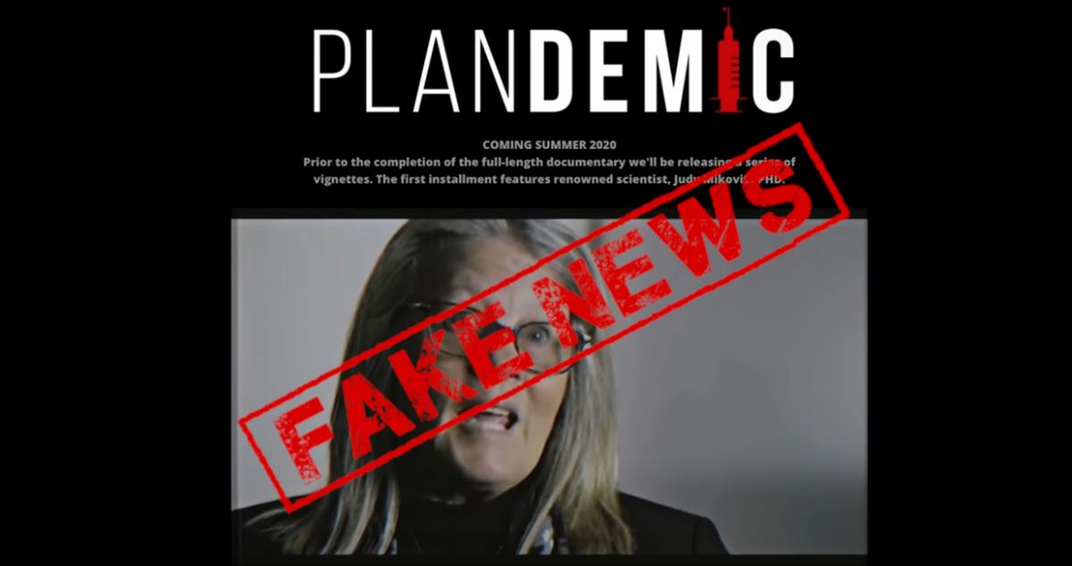 'Plandemic' dokumentalaen fotograma bat.