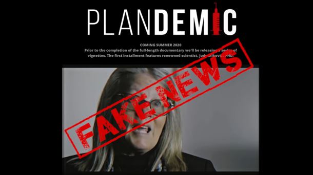 'Plandemic' dokumentalaen fotograma bat.