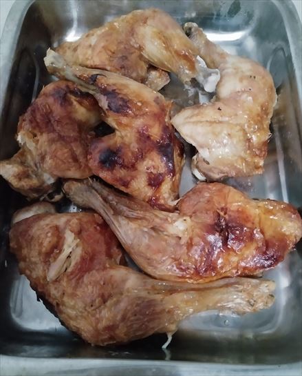 Muslos de pollo asado