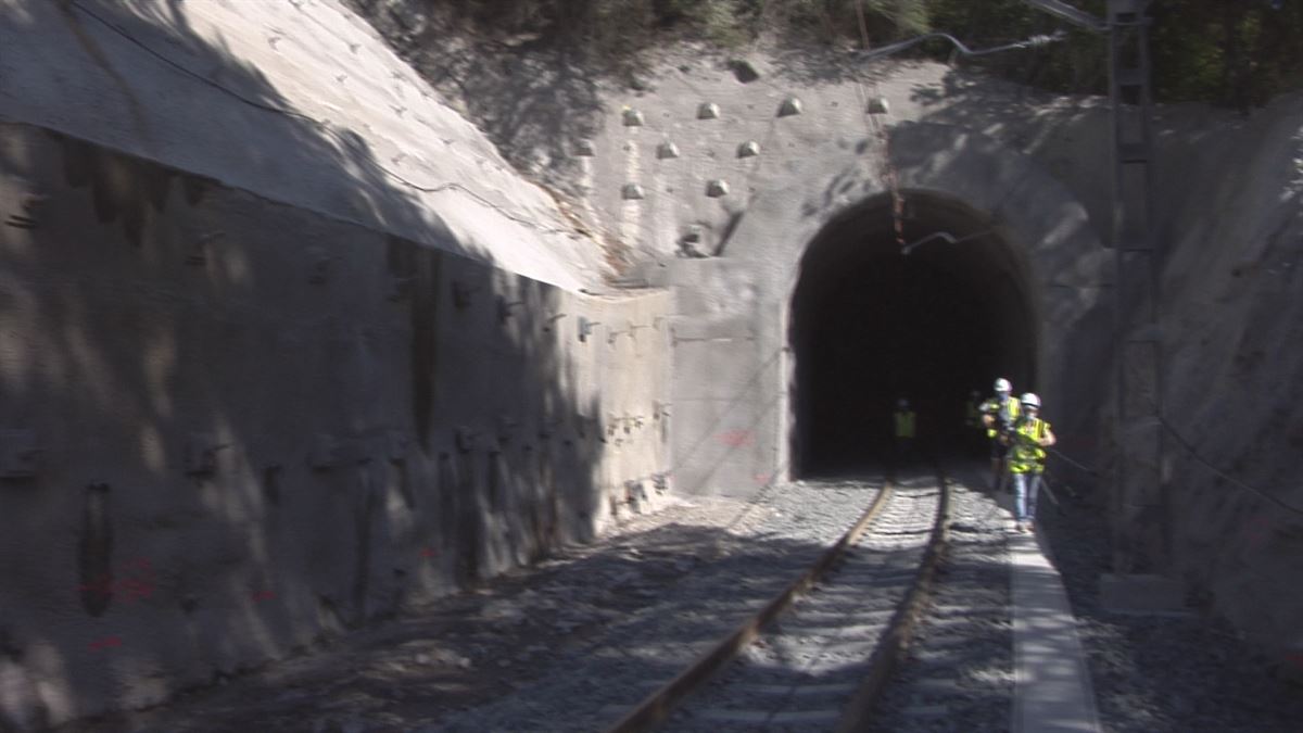 Obras en el túnel de Sakoneta