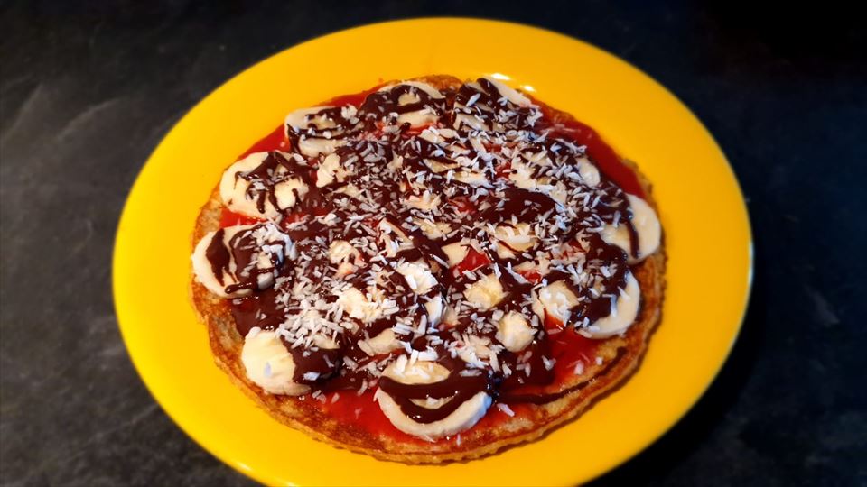 Tortitas de plátano con chocolate