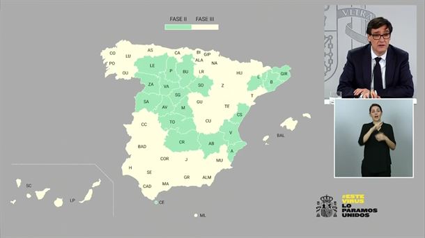 Los territorios con fondo más claro pasan a la fase 3