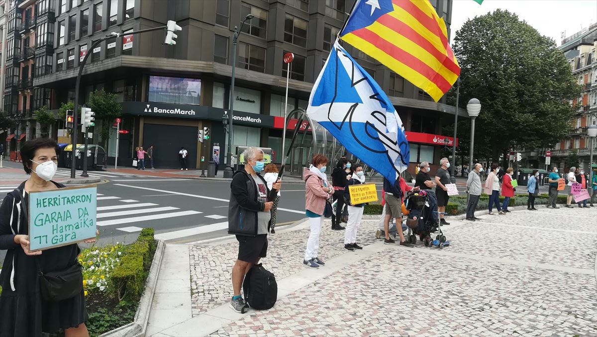 La movilización de Bilbao, en la Plaza Elíptica.