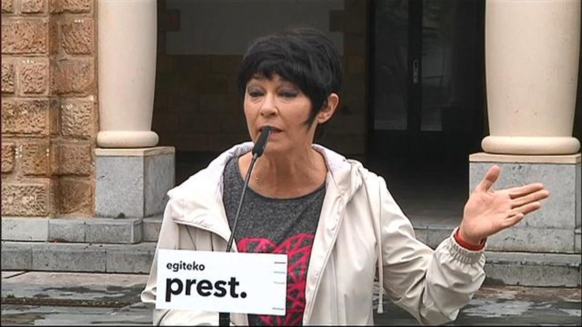 La candidata a lehendakari de EH Bildu, Maddalen Iriarte. Imagen obtenida de un vídeo de EiTB.
