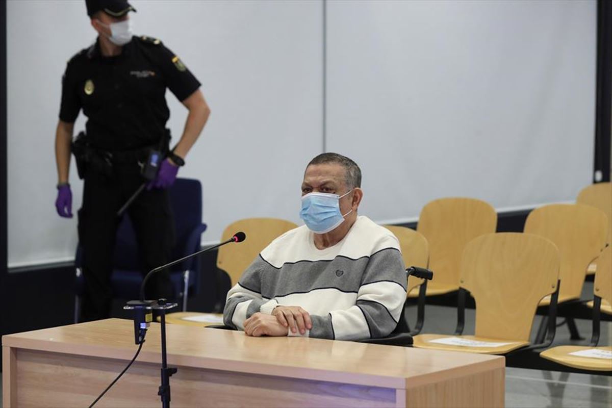 El exmilitar salvadoreño Inocento Orlando Montano en el banquillo este lunes en Madrid.