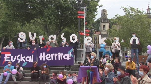 Protesta por el acercamiento de los presos. Foto: EiTB