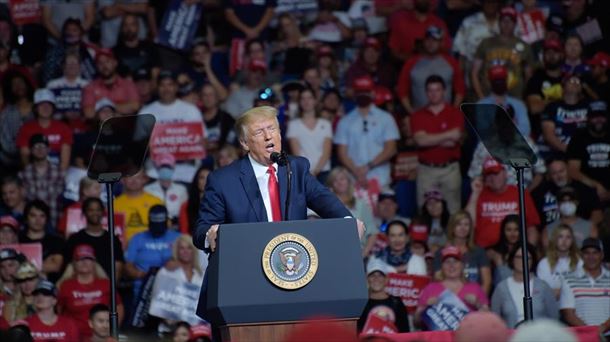 El presidente de los Estados Unidos, Donald Trump, en Oklahoma. Foto: EFE