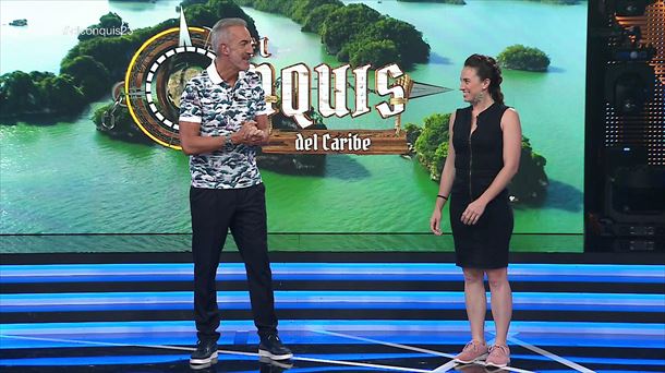 Patxi Alonso junto a la concursante Nekane en "El Conquis".