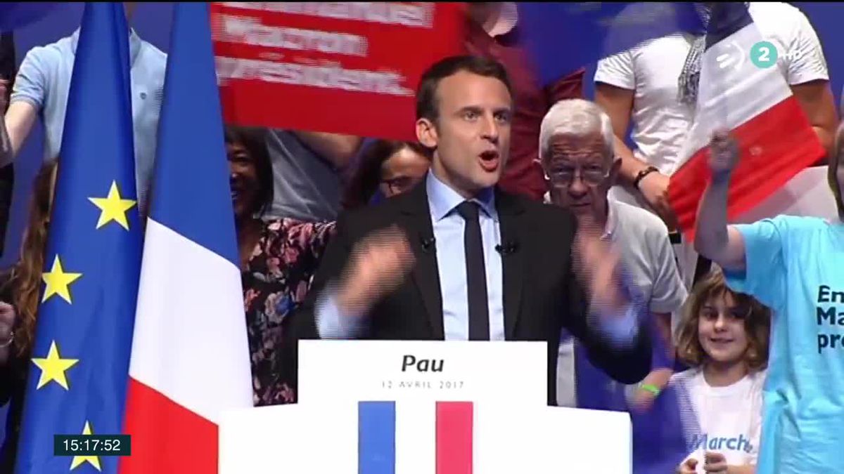 Emmanuel Macron, presidente de Francia. Imagen obtenida de un vídeo de EiTB.