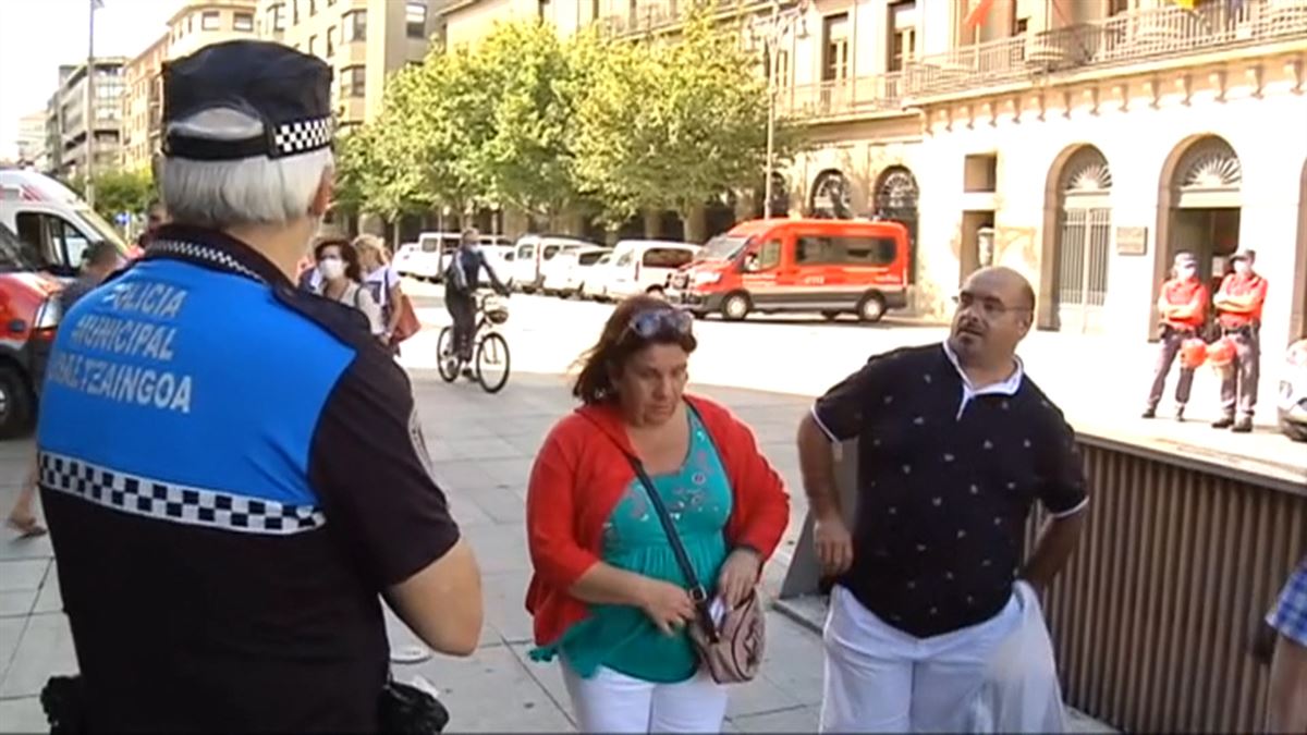 Control de acceso en Pamplona. Imagen obtenida de un vídeo de ETB.