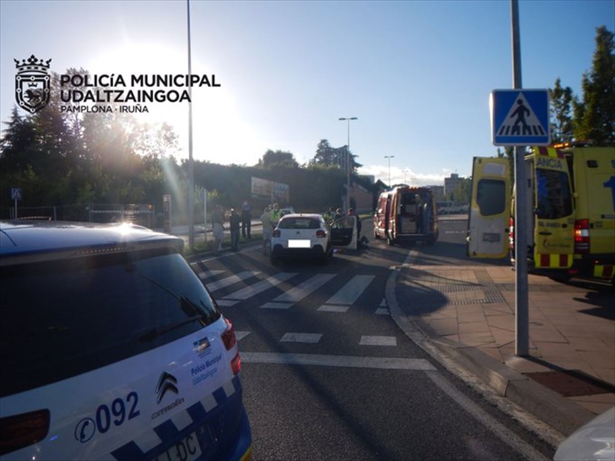 Atropello ocurrido este lunes en la Avenida Juan Pablo II de Pamplona.