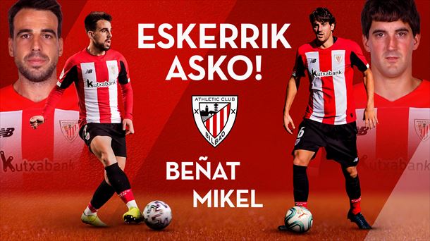 Imagen de despedida de Beñat Etxebarria y Mikel San José publicada por el Athletic.