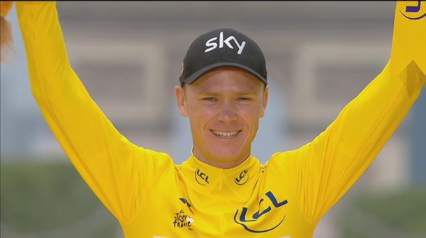 Chris Froome de amarillo en el Tour de Francia