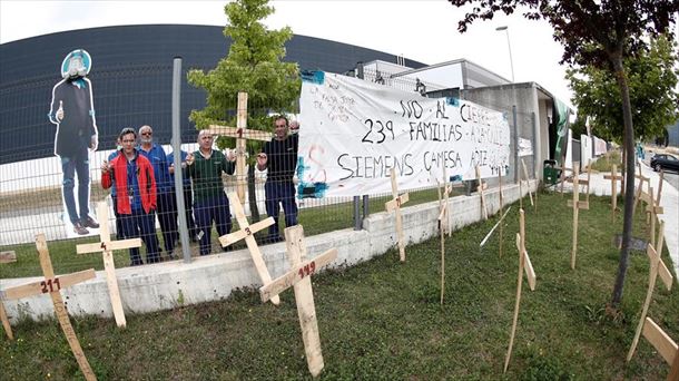 Segunda jornada de huelga de los trabajadores de Siemens Gamesa de Aoiz.