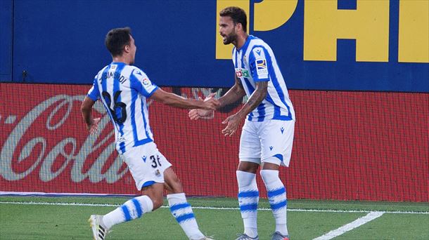 Willian José celebra su gol frente al Villarreal. Foto: EFE