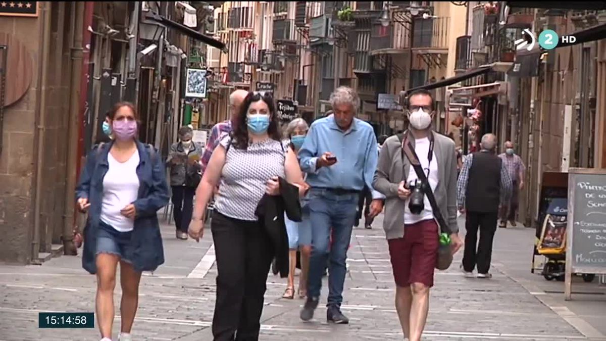 Pamplona, esta mañana. Imagen obtenida de un vídeo de ETB.